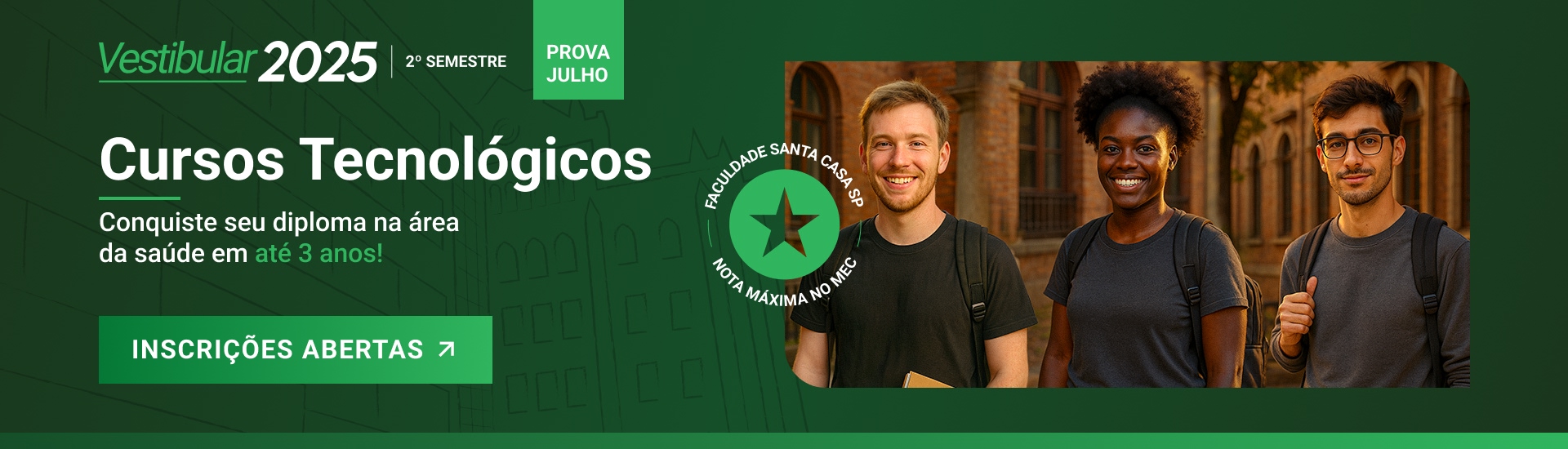 Novos Cursos de Psicologia, Odontologia e Análise e Desenvolvimento de Sistemas