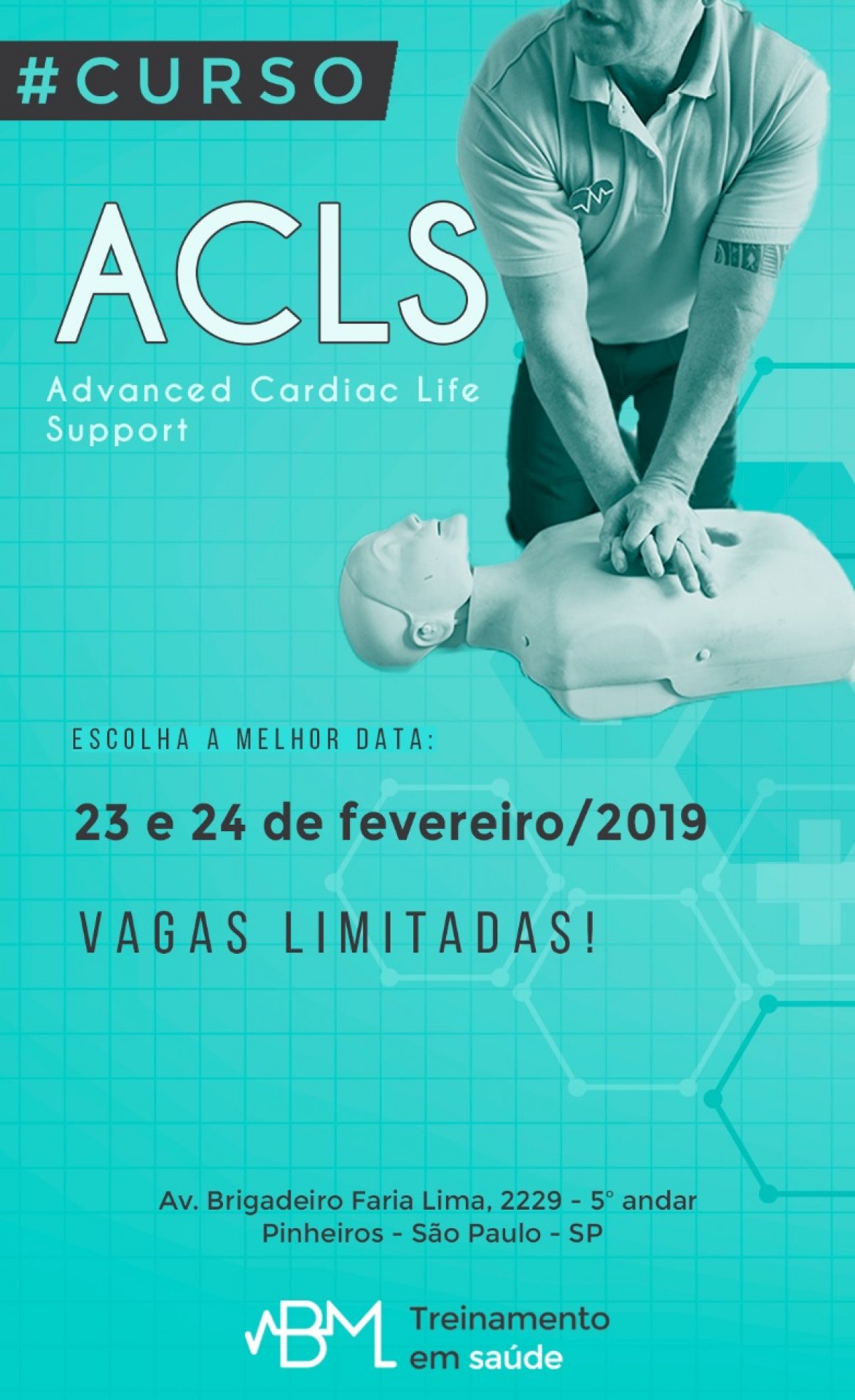 Curso ACLS – Suporte A​​vançado de Vida em Cardiologia – 23 e 24 de  Fevereiro de 2019